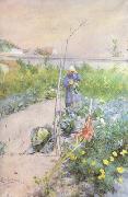 Carl Larsson In the Kitchen Garden (nn2 oil painting reproduction